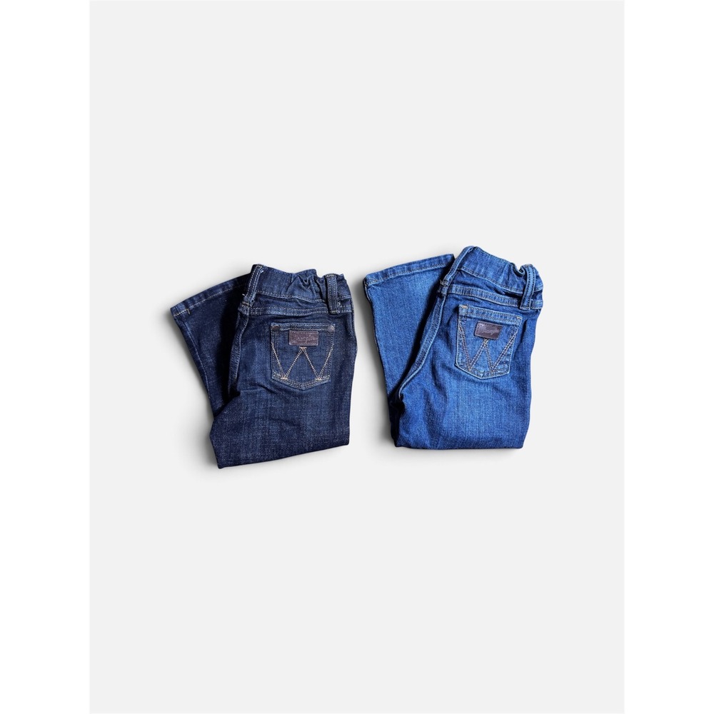 Wrangler Retro Jeans Kids 3T Blue Slim Straight and Slim Boot Bundle of 2 pairs